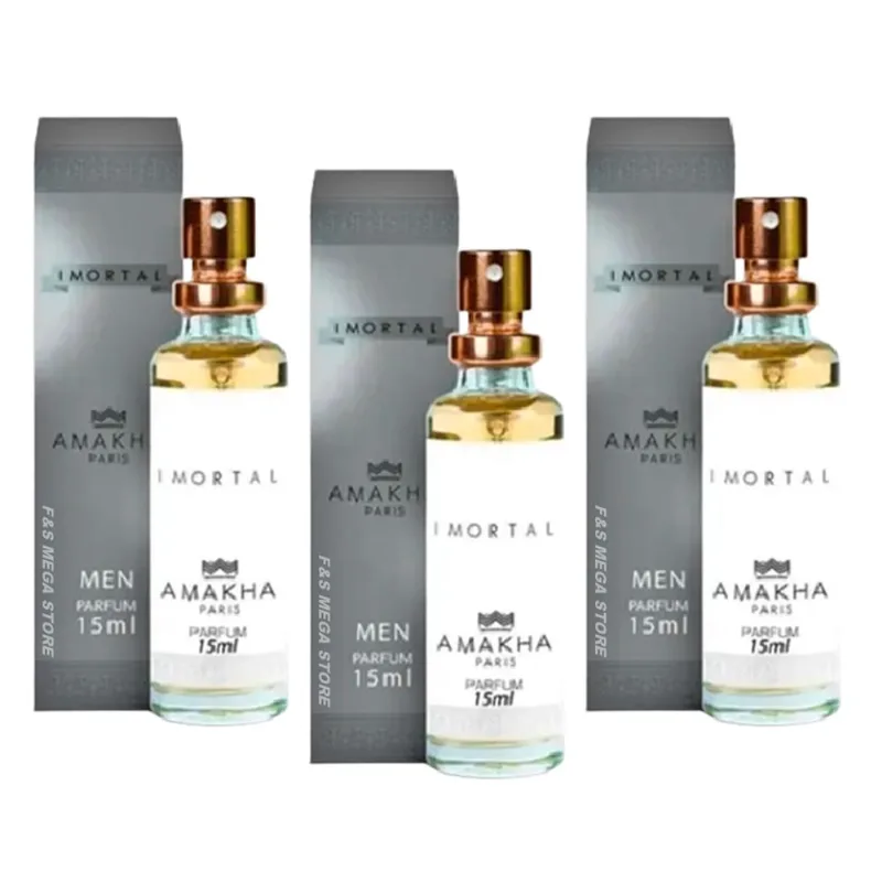 Kit 3 Perfume Imortal Masculino Amakha Paris Bolso Bolsa