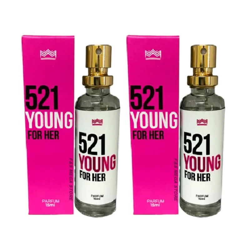 Kit 2 Perfume Feminino 521 Young For Her Amakha Paris 15Ml