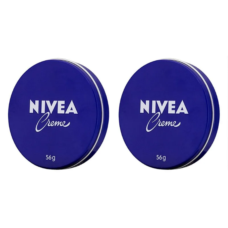 2x Creme nivea hidratante para todos os tipos de pele previne protege contra rugas ressecamento 56g
