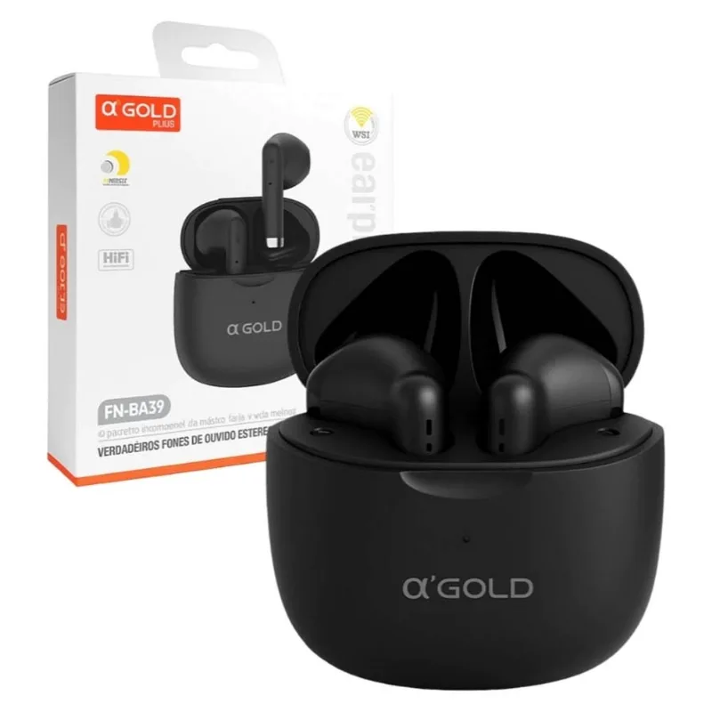 Fone De Ouvido Bluetooth A'Gold Com Estojo De Carregamento HIFI FN-BA39 (MP)