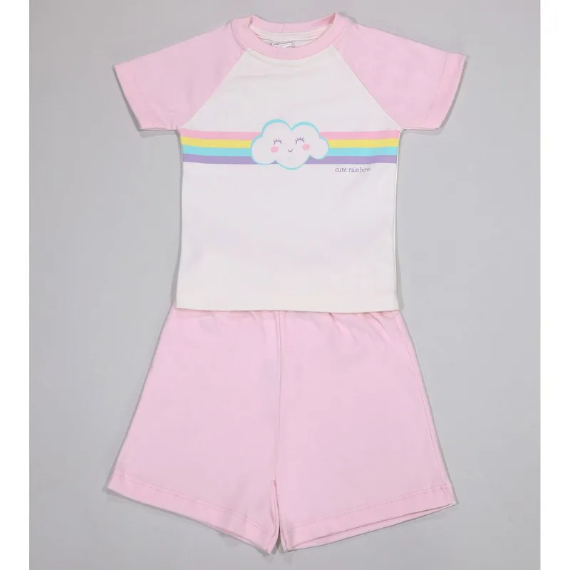 Conjunto Pijama Cute Rainbow Rosa - 2668 De 1 a 6 anos Rosa - 2