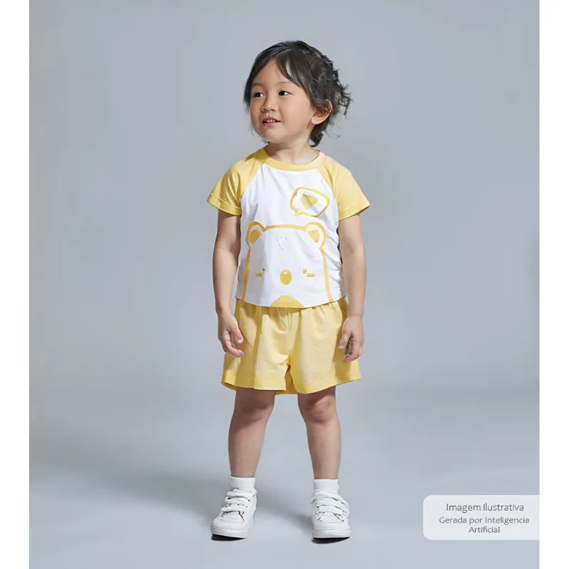 Conjunto Pijama Suedine - 2669 De 1 a 6 anos Amarelo - 1