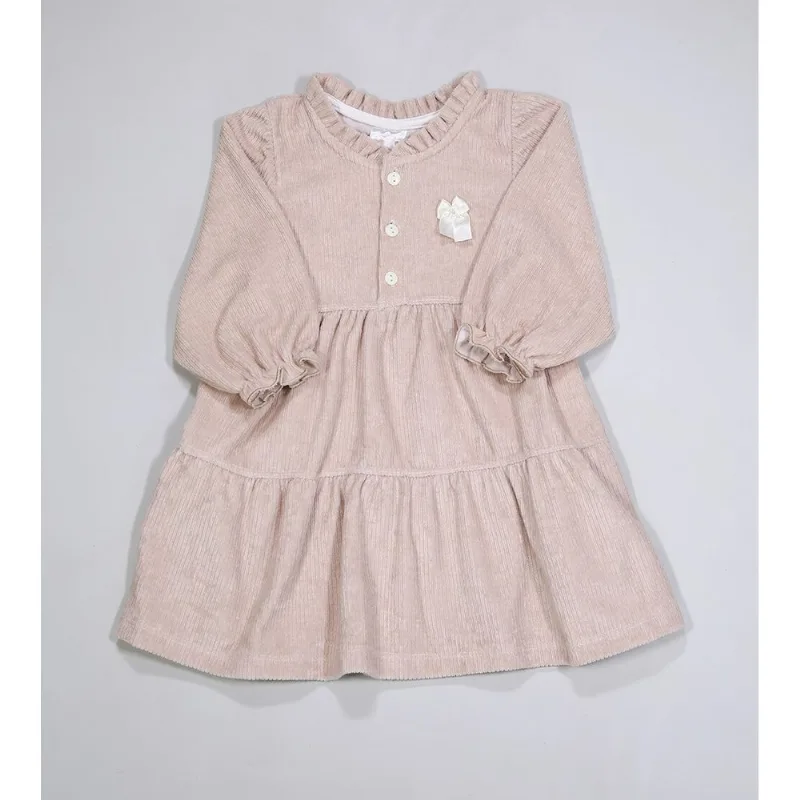 Vestido Manga Longa Lacinho Bege - 2