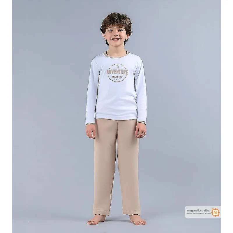 Conjunto Pijama Hora de Aventura Bege - 6