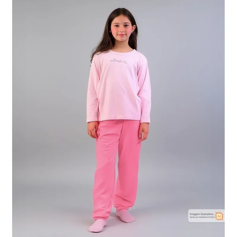 Conjunto Pijama Rosas Rosa - 8