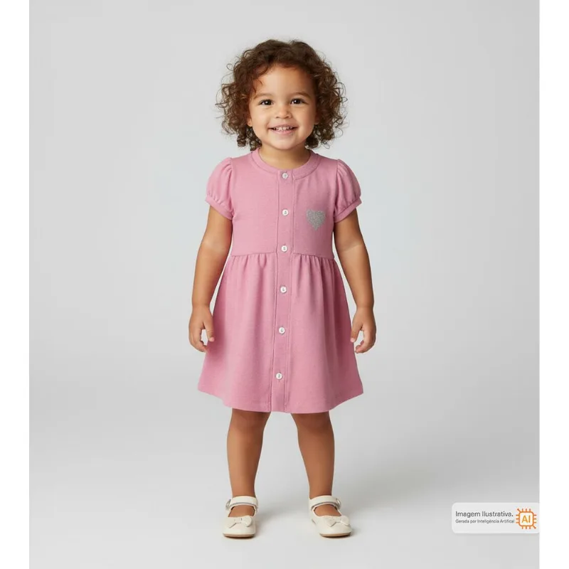 Vestido Coração Rosa Rosa - G