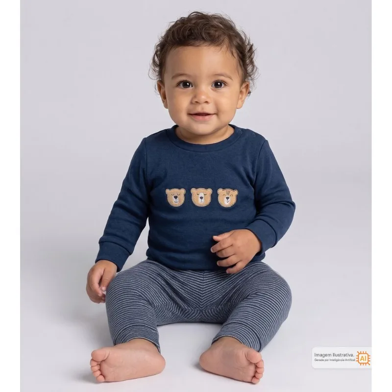 Conjunto Ursinhos Marinho - G
