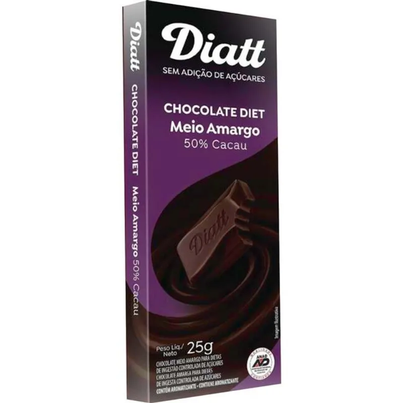 Chocolate Diet Diatt Meio Amargo 25g