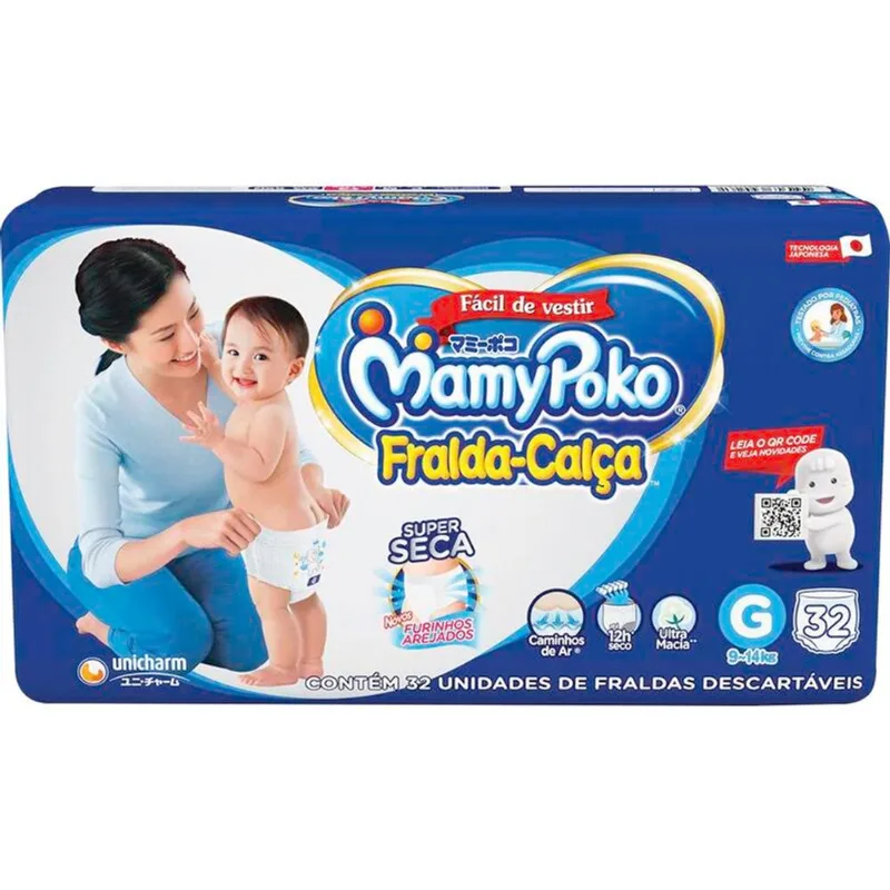 Fralda-Calça Mamypoko Jumbo - G 32 un