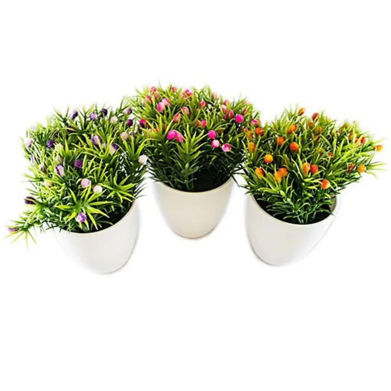 Conjunto De Plantas Artificiais Latcor 3 Peças Plástico Branco - BX-ASST5