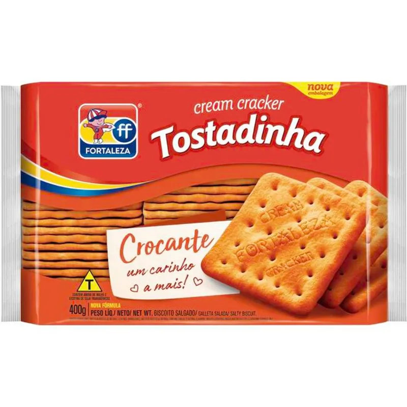 Biscoito Fortaleza Cream Cracker Tostadinha 400g