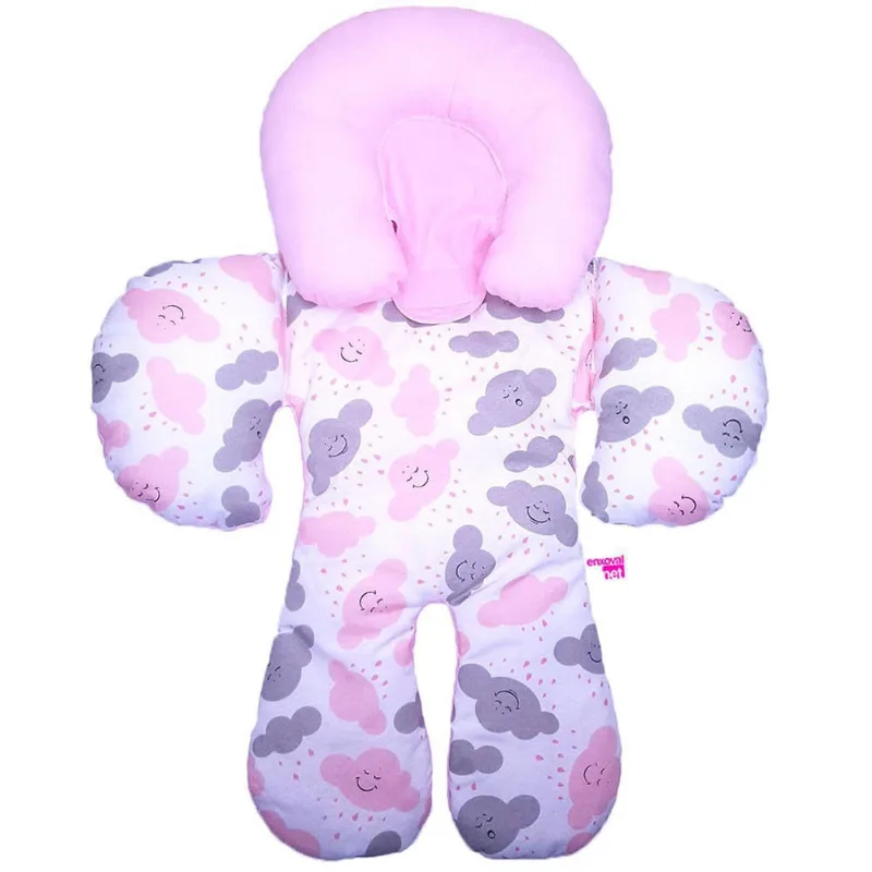 Apoio De Corpo Para Bebê Conforto Nuvem Rosa 2 Em 1