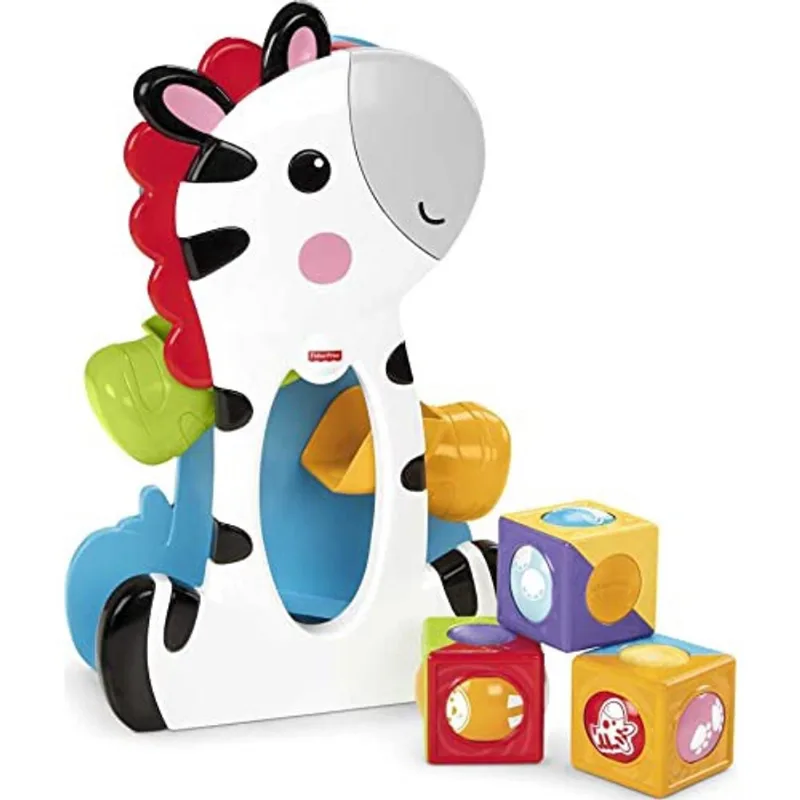 Blocos de rolos Fisher-Price Tumblin' Zebra, multicoloridos