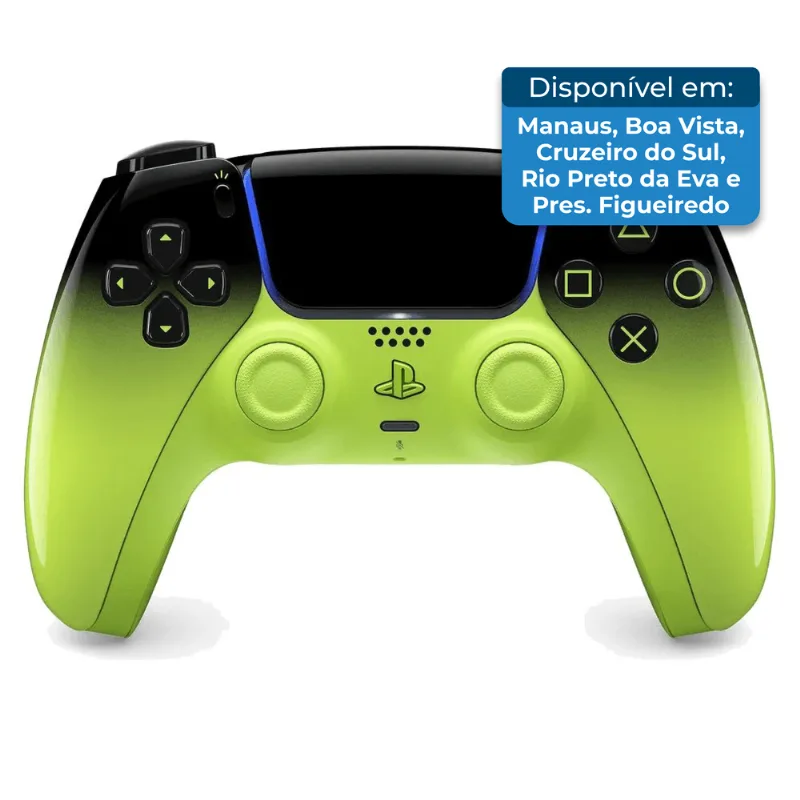 Controle Sony PS5 Sem Fio Remix Green Preto e Verde AS-BI