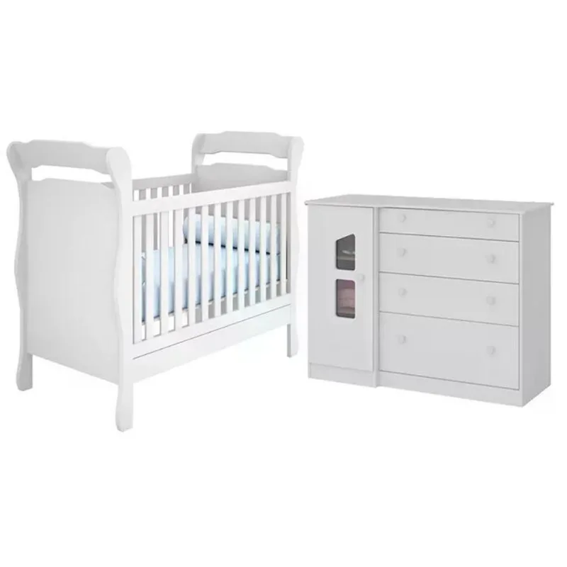 Berço Mini Cama 773 E Comoda 2644 Amore Branco Qmovi