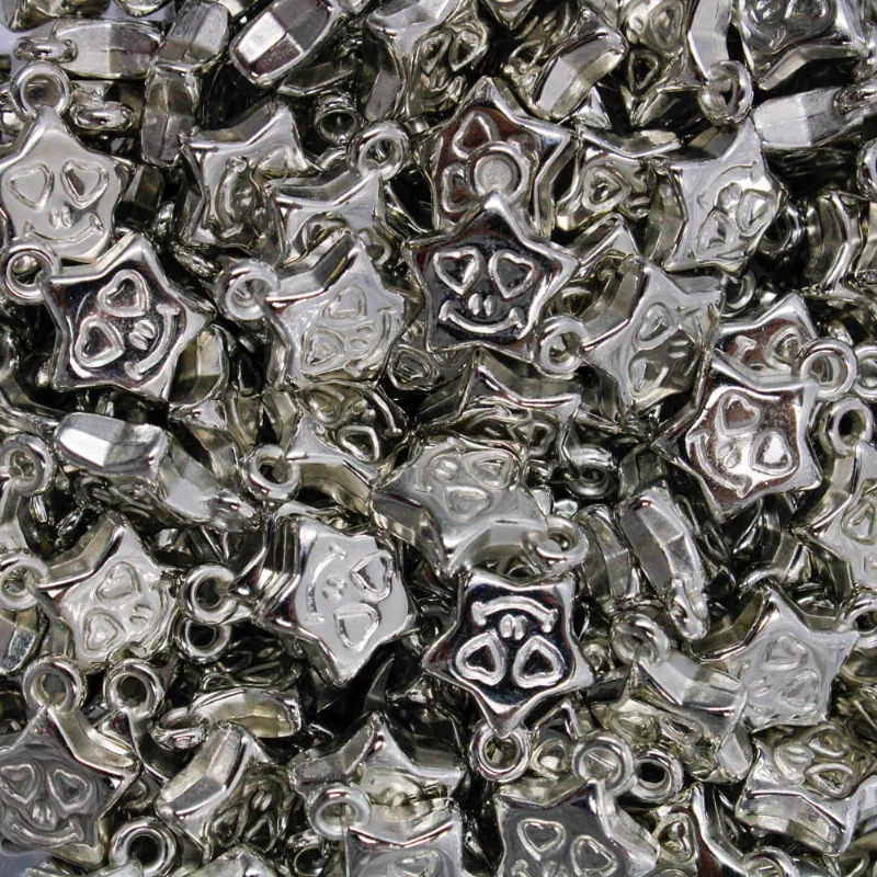 Pingente Estrela Sorriso 12Mm Em Abs Com 250Gr 074 - Niquel