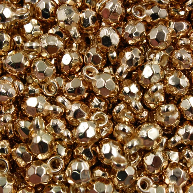 PINGENTE BOLA SEXTAVADA 11X08MM EM ABS COM 250GR 073 - Dourado