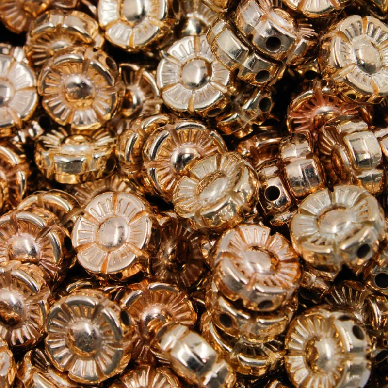Entremeio Flor 10Mm Em Abs Com 250Gr 073 - Dourado