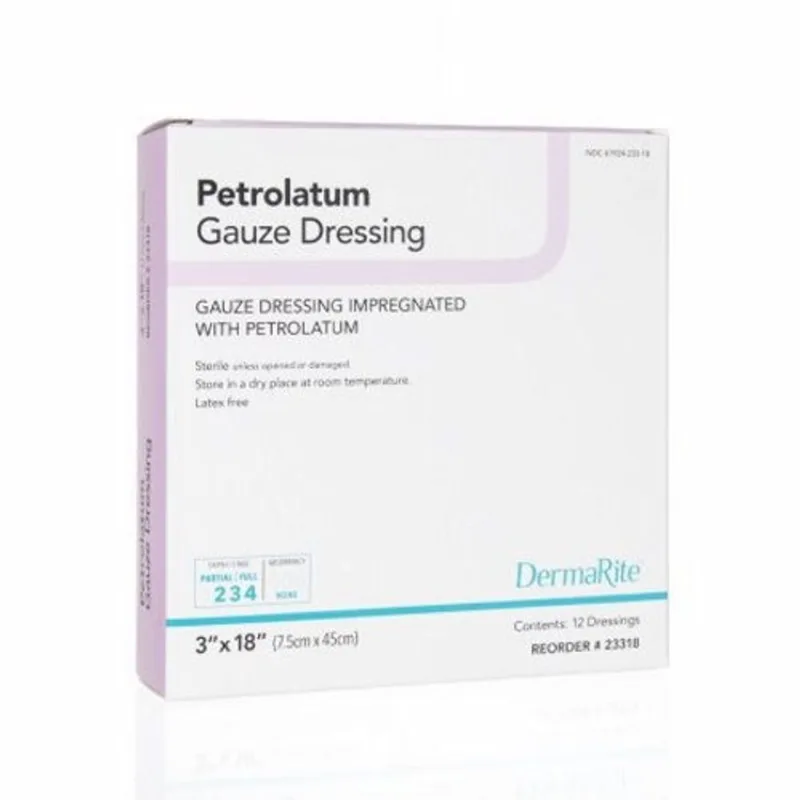 Curativo Impregnado Dermalite 3 X 18 Polegadas Gaze Petrolato Estéril 12 Unidades Da Dermarite (pacote Com 2)