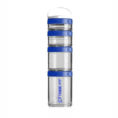 Porta Pilula E Suplementos 4 Potes Azul Tribefit - TRIBE FIT - Bebê