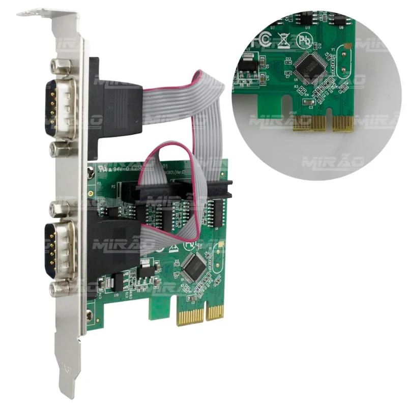 Placa PCI Express Serial 2 Portas DB9 - KP-T89