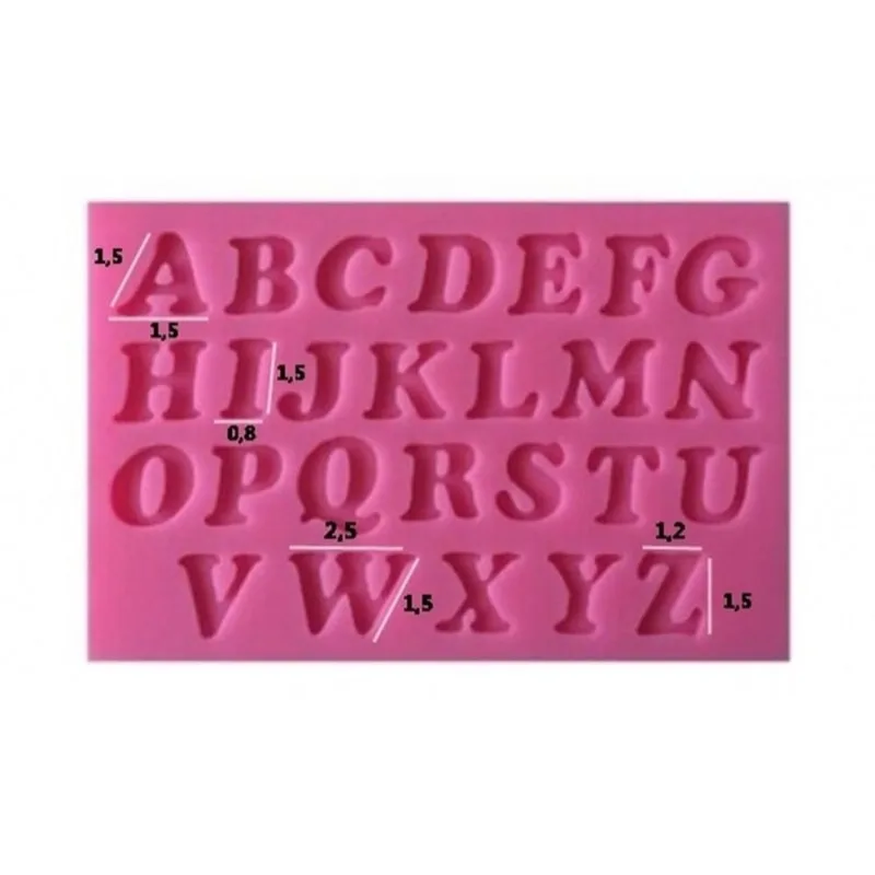Molde De Silicone Alfabeto Letras Maiúsculo Para Confeitaria
