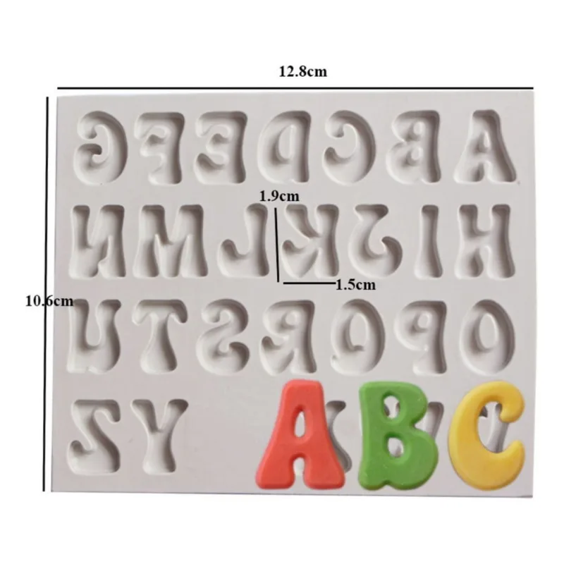 Molde De Silicone Alfabeto Letras Maiúsculo Pasta Americana