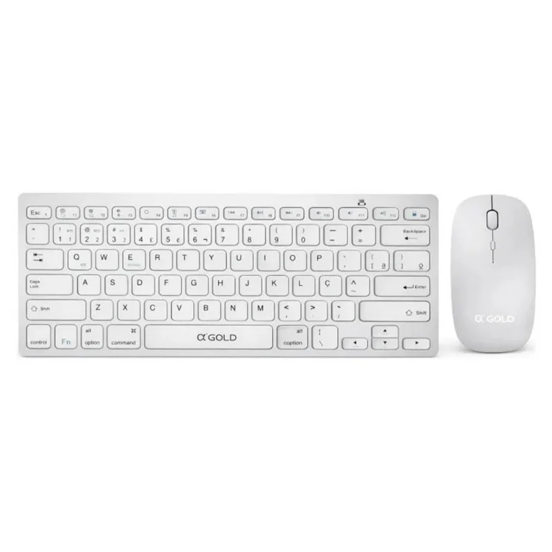 Kit Mini Teclado E Mouse Sem Fio A'Gold Modo Duplo USB Slim TCD-02A (MP)