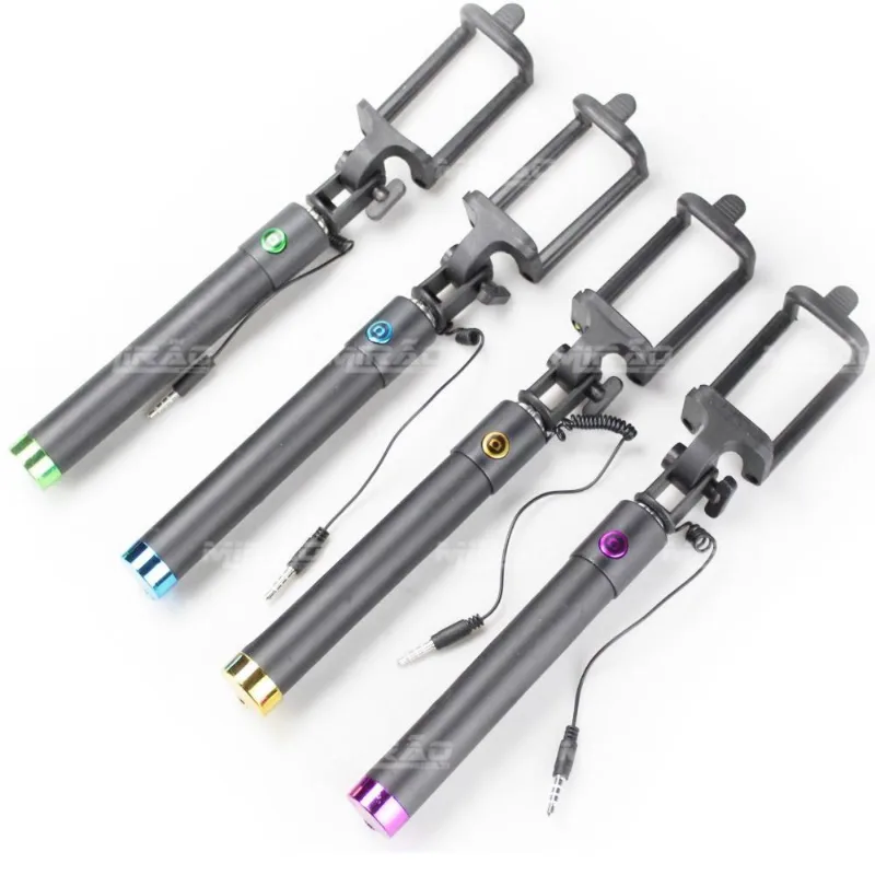 Bastao de Selfie Monopod Preto fosco cores variadas