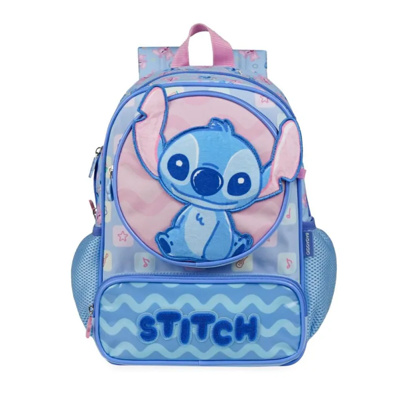 Mochila Escolar Feminina Infantil Stitch Baby Azul Claro - Bagaggio - Livros E Papelaria