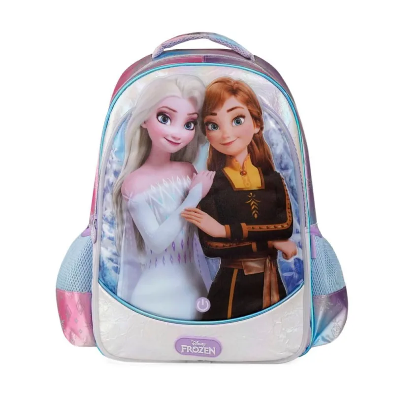 Mochila Escolar Feminina Infantil Frozen Azul Claro - Disney
