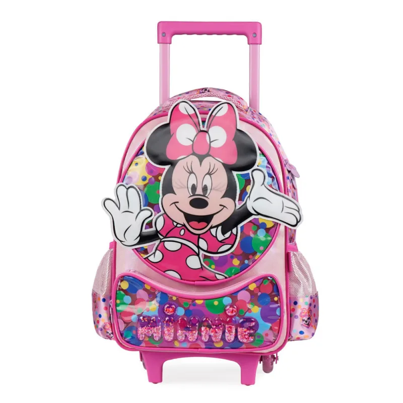 Mochila de Rodinhas Feminina Minnie Rosa - Disney - Escolar