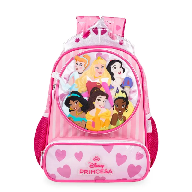 Mochila Escolar Feminina Infantil Pré Escolar Princesas Baby Rosa - Disney - Escolar