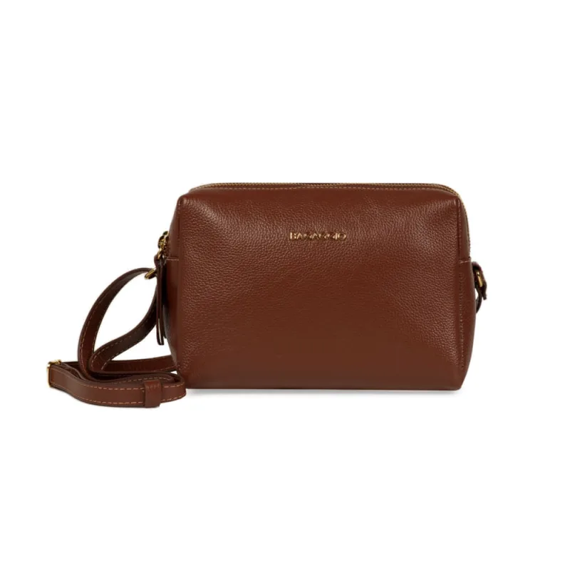 Bolsa Transversal Feminina em Couro Pequena Lisa Basic Marrom - Bagaggio - Bolsas