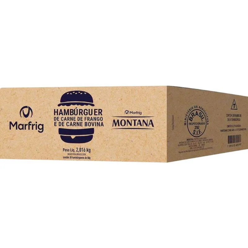 Hambúrguer Montana Marfrig Carne de Frango e Bovina 36x56g
