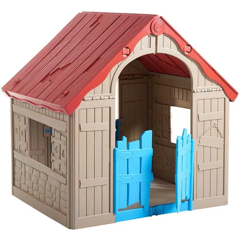 Casinha Infantil Foldable Playhouse Keter - Bege / Vermelho / Azul