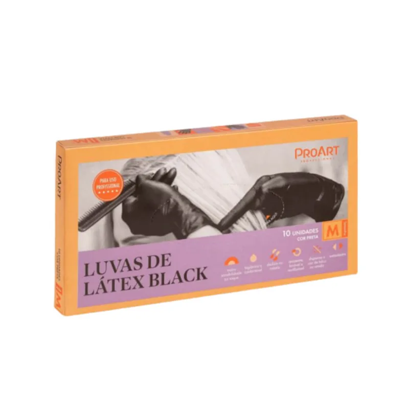 Luvas de Látex ProArt Black M 10 Unidades