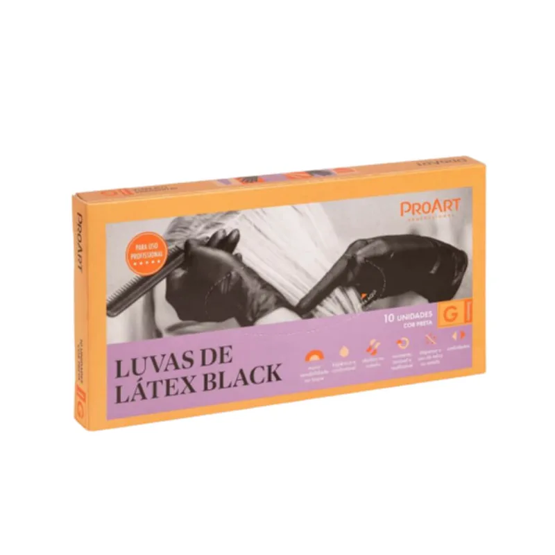 Luvas de Látex ProArt Black G 10 Unidades Luvas ProArt Black De Latex 10 Unidades G