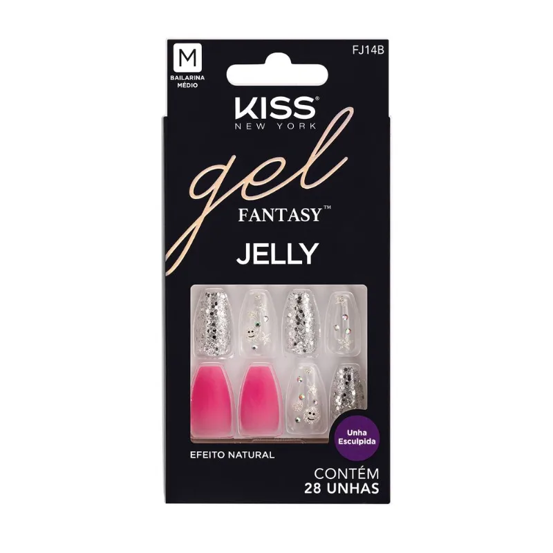 Unha Postiça Gel Fantasy - Kiss New York Fun & Jelly