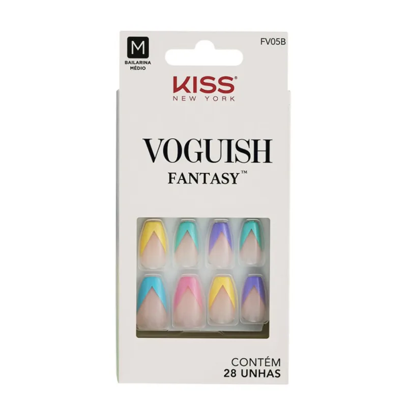 Unhas Autocolantes Kiss New York Vouguish Fantasy Disco Ball 28 Unidades - KISS - Beleza