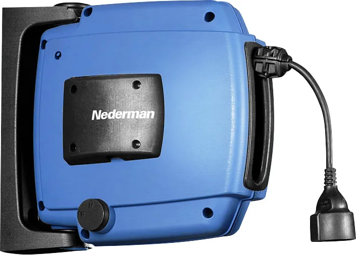 Enrolador de cabos elétricos retrátil 12 metros 10 A 230 V C20 - NEDERMAN - NEDERMAN - Material Elétrico