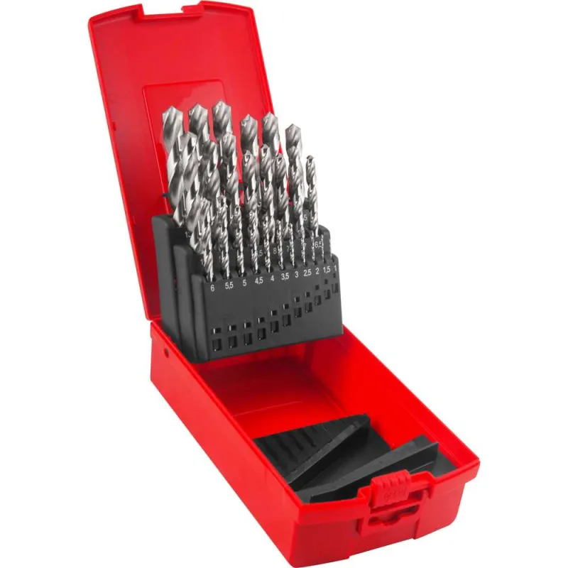 Jogo Broca Aço Rápido Paralela 1 à 13mm A114 DIN338 25 Peças - Dormer - DORMER