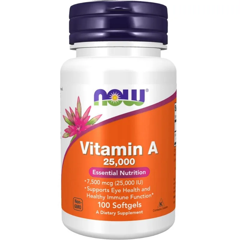 VITAMINA A 25.000 100 SOFTGELS NOW FOODS