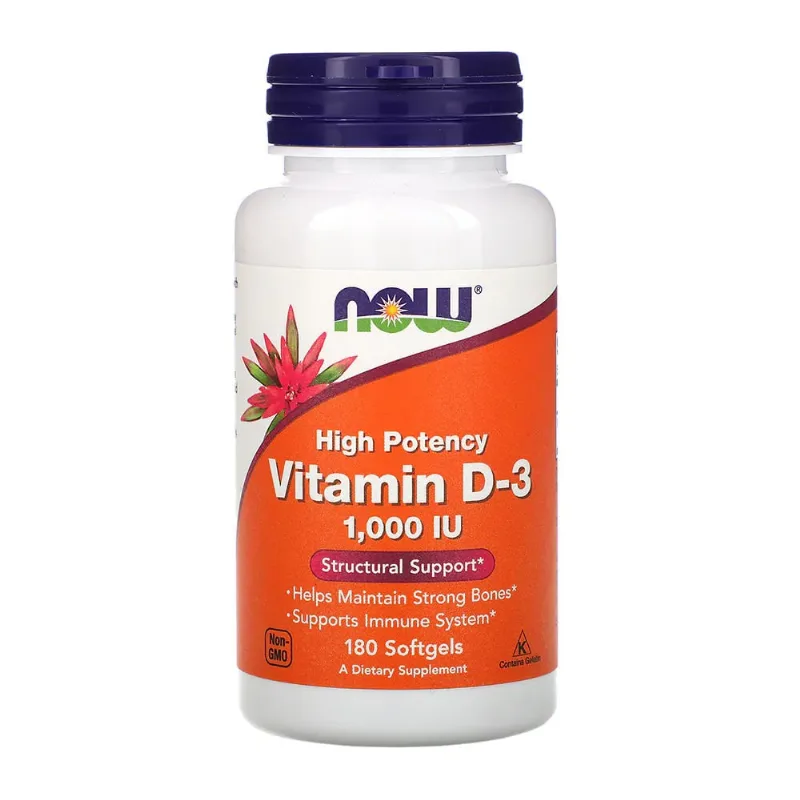 Vitamina D-3 1000iu (180 Softgels) - Now Foods