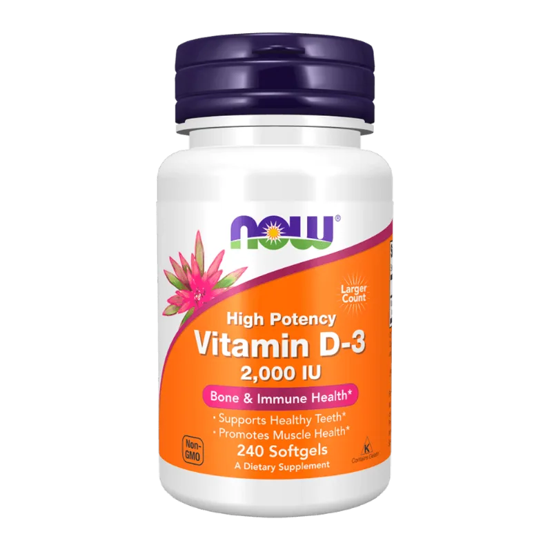 Vitamina D-3 2000ui Now Foods 240 Cápsulas Gelatinosas