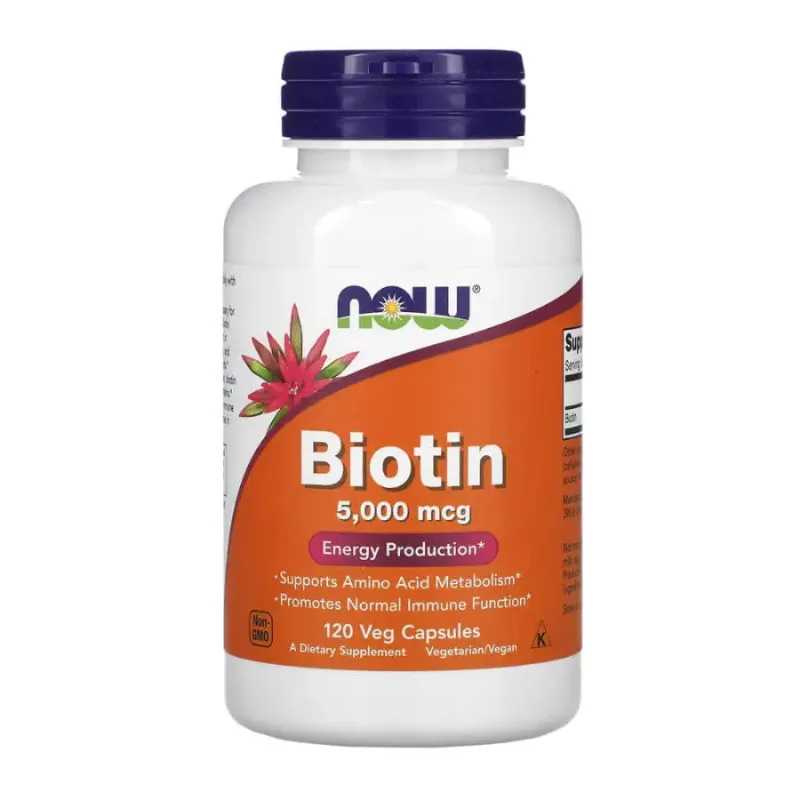 Biotina 5000 (120 Veg Capsules) - Now Foods