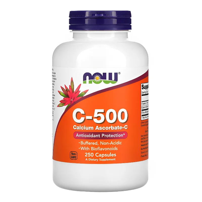 Vitamina C-500 Now Foods Ascorbato Cálcio 250 Cpas Importado