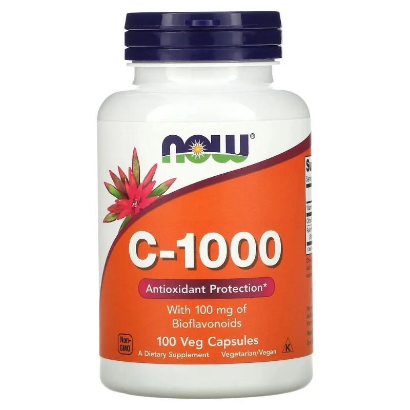 Vitamin C-1000 100mg Bioflavonoids (100 Vcapsules) - Now Foods
