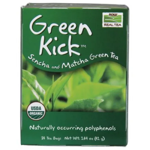 Green Kick Sencha And Matcha 24 Tea Bags - NOW FOODS