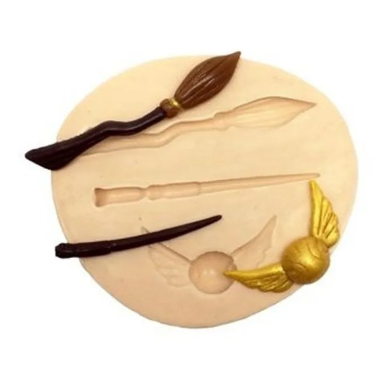 Molde De Silicone Varinha Vassoura Harry Potter Confeitaria